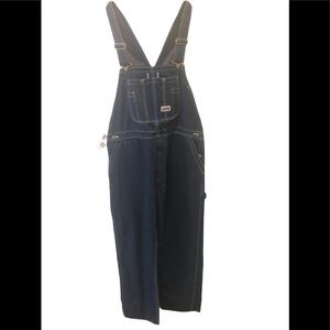 Big Smith Rigid Denim Bib Overalls 40X32 Carpenter Farmer 100% Cotton Stretch